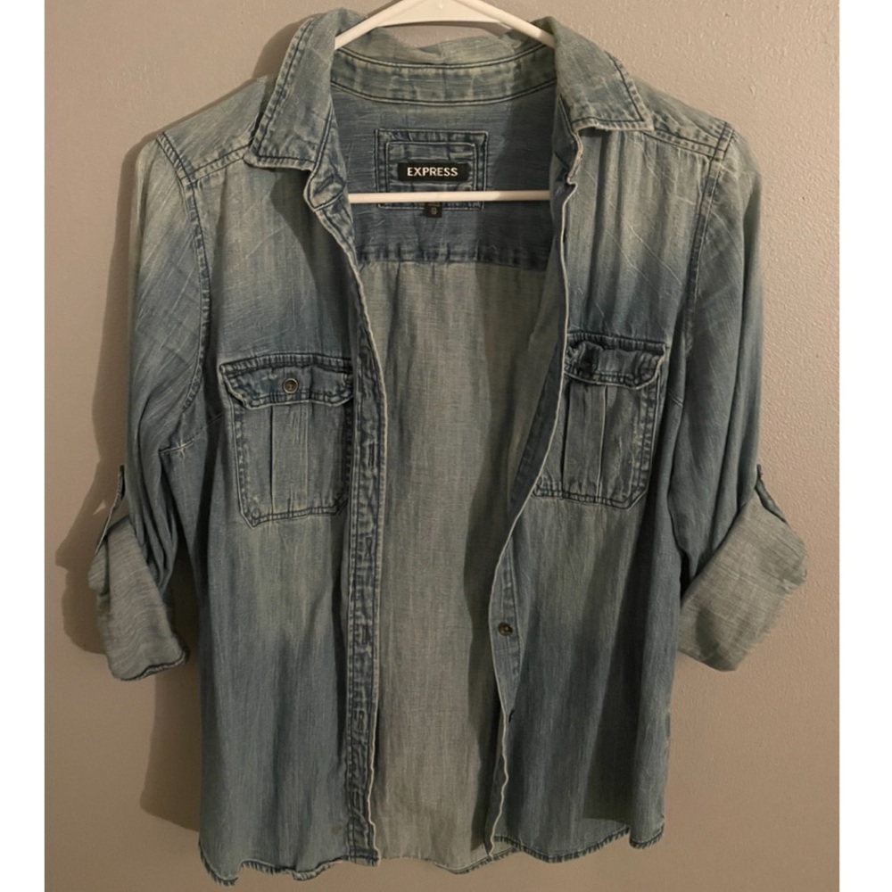 Jean-like button down shirt